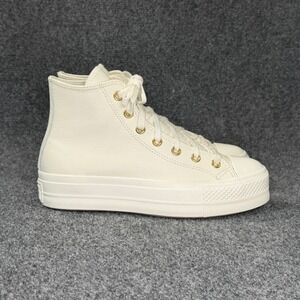 Converse Chuck Taylor All Star Lift Platform High Sneakers Women 8 White Leather